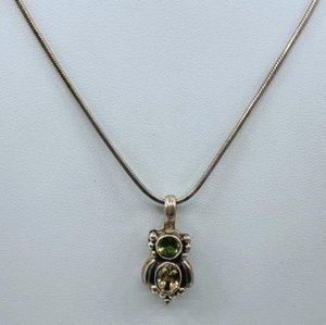 Sterling Silver, Citrine & Peridot Pendant Necklace